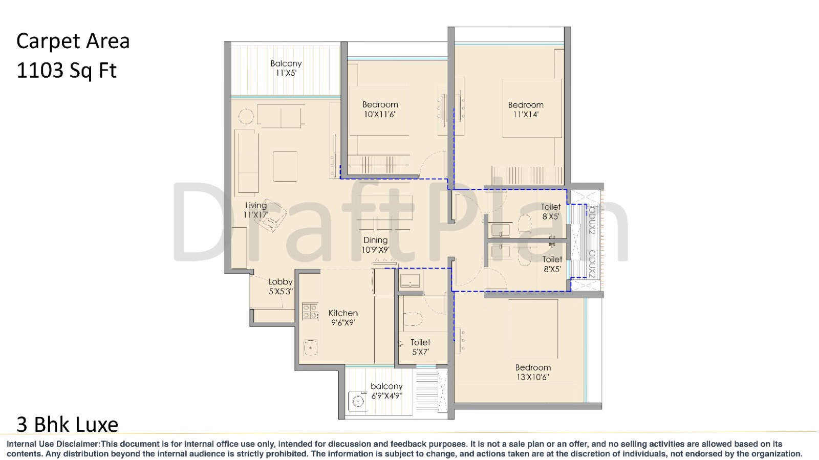 Pristine O2 World 3 BHK floor plan